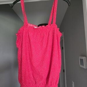 EXPRESS One Eleven Cropped Elastic Waist Tank Top Size Medium Red NWOT